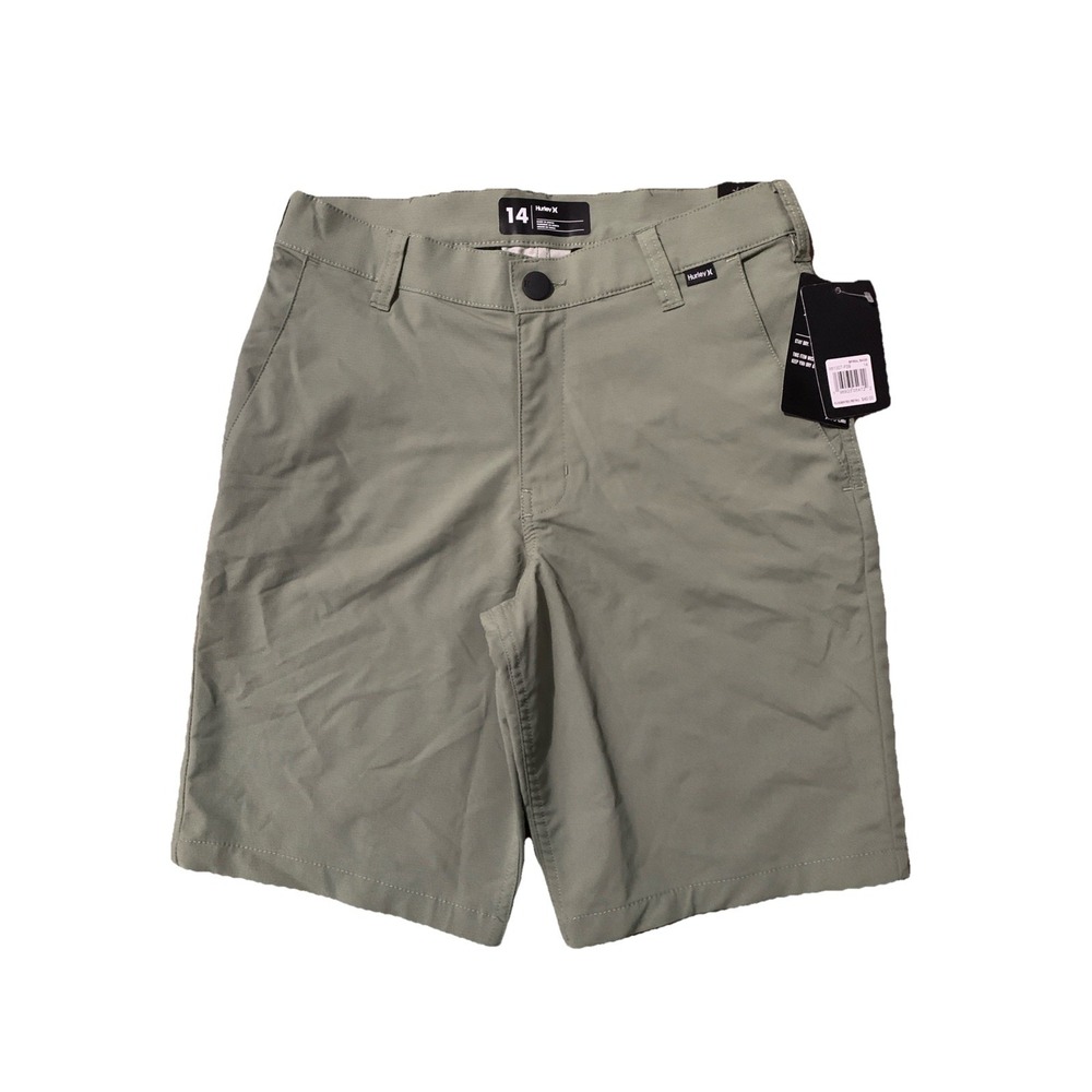 Hurley Hybrid Shorts Boys 14 Regular Fit Sage Green H2O Dry Lightweight‎ Pockets